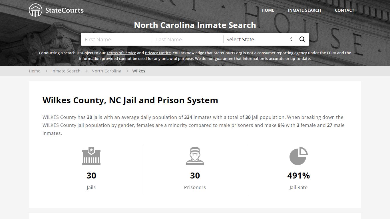 Wilkes County, NC Inmate Search - StateCourts