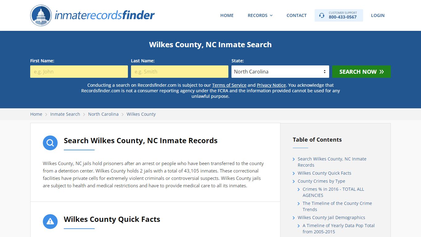 Wilkes County, NC Inmate Lookup & Jail Records Online