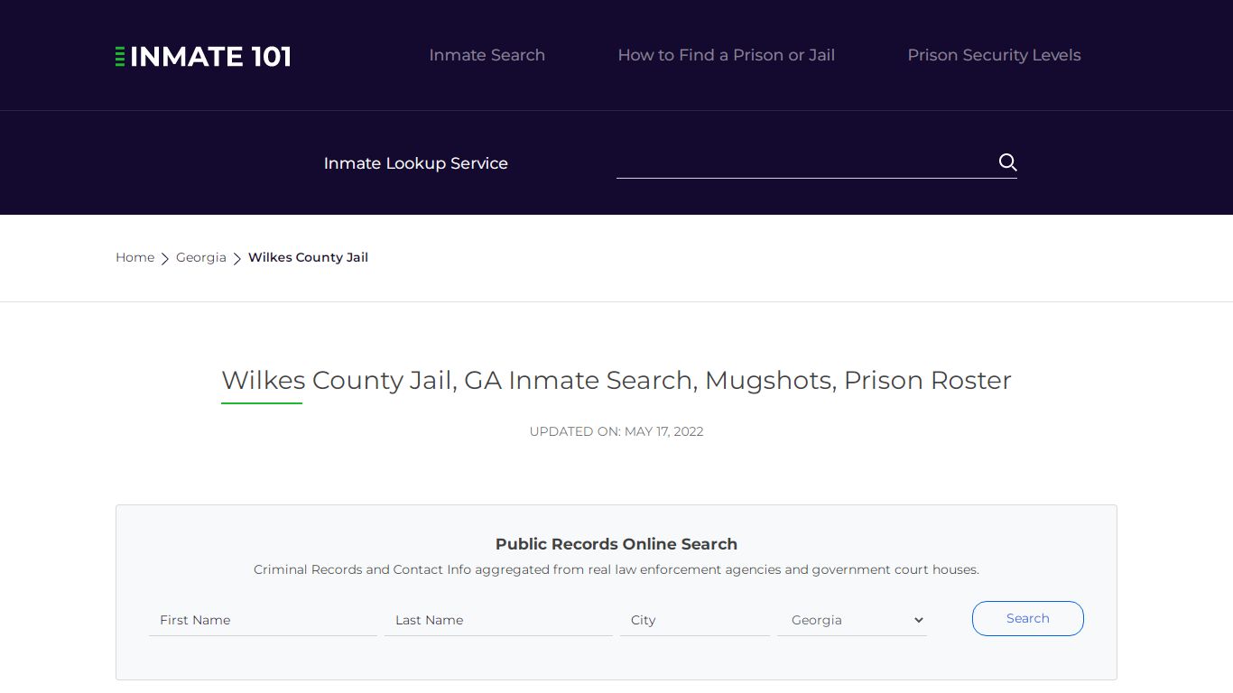 Wilkes County Jail, GA Inmate Search, Mugshots, Prison ...